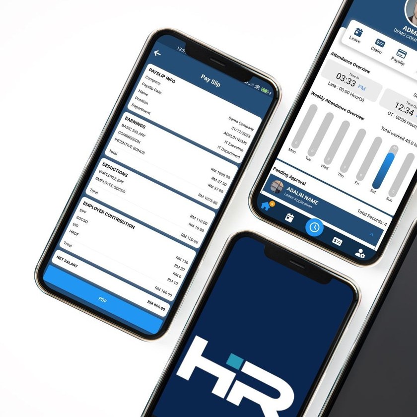 OneCloud BBS HR software payslip generated by the payroll automation module